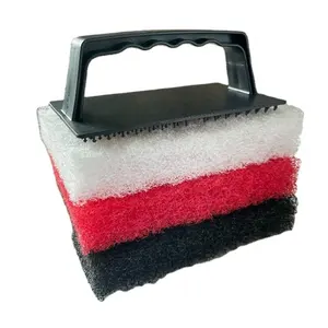 High Quality Grilldle cleaning kit Scrub with holder Roll Metal Cleaning Heavy Duty Usage Sponge Scouring Pad