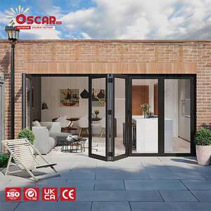 Fenêtre coulissante en verre trempé à double vitrage <span class=keywords><strong>anti</strong></span>-bruit avec moustiquaire, pour maison, bureau, balcon, porte pliante - Product Image 1