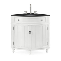 Meuble-lavabo de salle de bain moderne Guanda de 24 pouces, blanc, avec dessus en marbre artificiel, forme rectangulaire, facile à nettoyer et durable