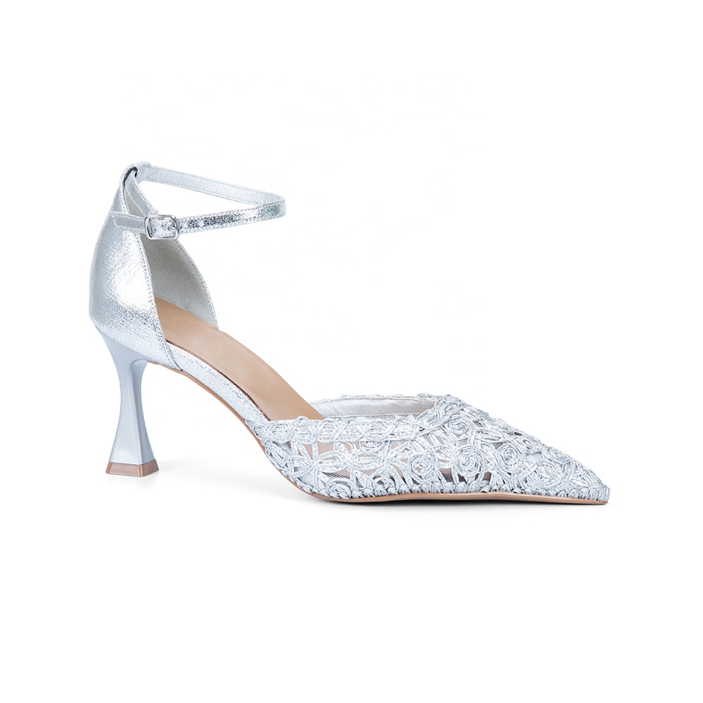 High Heels Silver Grey Wedding Shoes Silver Transparent PVC