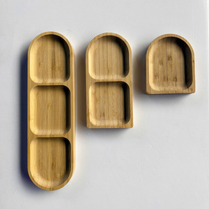 Ensemble de plateaux de service en bambou Bamboo Memories, 3 pièces, ovales et rectangulaires, personnalisés, adaptés aux aliments, décoratifs - Product Image 1