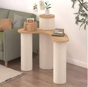 Table de présentation multifonctionnelle en bois en forme de noix de cajou, table à ongles, table pliante de chambre à coucher - Product Image 2