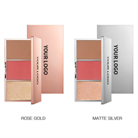 Palette de poudre illuminatrice et bronzante minérale personnalisée en gros, marque privée, poudre pressée végétalienne scintillante, nouveauté, paillettes en vrac