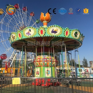 24 Seats Kids Carousel Flying Chair <b>Swing</b> Ride Outdoor Amusement Park Carnival Toys Steel Fiberglass Construction Max Capacity - Product Image 5