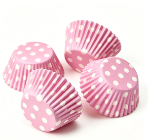 Forros Desechables para Cupcakes de Pulpa de Madera Rosa, Diseño de Lazo Coquette, 160 mm de Diámetro, Impresión Flexográfica para Bodas y Bebés - Product Image 3