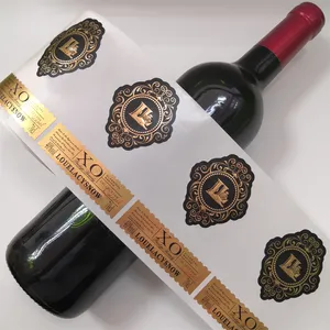 Minsda carta personalizzata in foglio di alluminio carta argento lucido per imballaggio di bevande di vino adesivi stampati con etichetta logo privato arrotolati