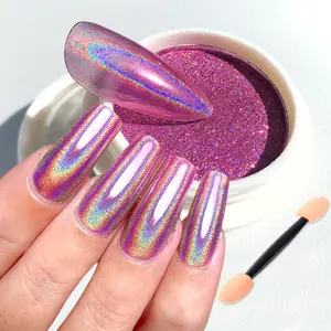 Polvere olografica Nail Chrome kit specchio Laser Glitter Design Nail Art Pigment
