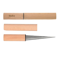 Logos personnalisés manche en bois couteau à glace en acier inoxydable coupe barman professionnel outils de barre pics ciseau couteaux de patinage sur glace