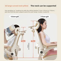 Chaise de bureau ergonomique pour ordinateur, avec support lombaire, confortable, réglable en hauteur, appui-tête, dossier haut, pour la maison et les étudiants