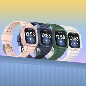 Étui de protection antichoc avec sangle pour <span class=keywords><strong>Fitbit</strong></span> <span class=keywords><strong>Versa</strong></span> <span class=keywords><strong>Lite</strong></span>/3/2/Sense, bracelet de montre avec coque de protection pour <span class=keywords><strong>Fitbit</strong></span> 2, coque pare-chocs - Product Image 3