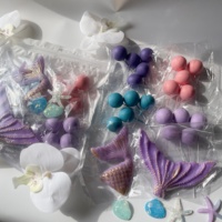 Ensemble de décoration de gâteau sur le thème de l'océan, 26 pièces/sac, style adorable, fausses boules, queue de sirène