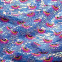 Tela de Lentejuelas de 3mm con Estampado de Arcoíris sobre Malla de Satén Tejida y Bordada para Vestidos de Niña, Bolsos, Zapatos, Faldas de Boda, Juguetes, Técnicas de Tejido