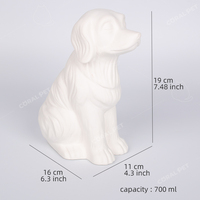 Urna de cerámica para mascotas con forma de perro 3D de 400ml y 700ml, cenizas de cremación, ataúd de cerámica para mascotas de calidad conmemorativa para perros