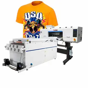 PET film DTF t-shirt printer 4 Printhead i3200 60cm DTF mesin cetak Format besar Transfer panas PET Film Printer