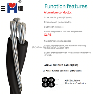 ABC สายอลูมิเนียมตัวนำ XLPE ฉนวนมัลติคอร์0.6/1KV <span class=keywords><strong>60502</strong></span> <span class=keywords><strong>IEC</strong></span> สำหรับสายไฟ - Product Image 4