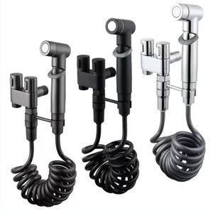 Bidet à main pulvérisateur toilette acier inoxydable <span class=keywords><strong>bébé</strong></span> pulvérisateur Kit pulvérisateur ensemble Double sortie douche salle de bain toilette Bidet Bidet - Product Image 6