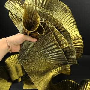 Tela metálica ondulada para vestido de boda, accesorios de tela de encaje plisado, con volantes, Organza, diseño transparente, bricolaje - Product Image 3