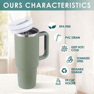 Modern Insulated <b>Coffee</b> Cup to Keep Warm or Cold Car <b>Bottle</b> Stainless Steel Thermos Mug Cup with Lid and Straw - Product Image 5