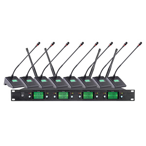 Hot Selling Professional 8-Channel UHF <b>Wireless</b> <b>Mic</b> System Cardioid Lapel Interview Conference System Handheld Microphone Metal - Product Image 6
