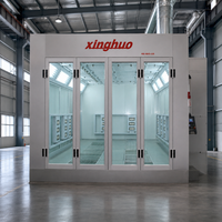 Cabina de Pintura de Gas Natural de 46kw, Económica y de Primera Calidad, 80 ° Cabina de Pintura para Automóviles C con Ventilador Antiexplosión de Lana de Roca Avanzada