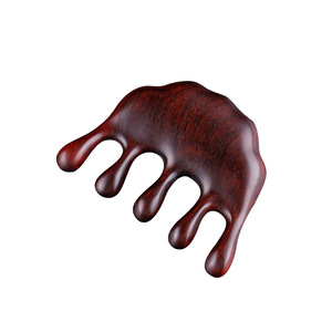 หวีนวดไม้จันทน์ 15x8 เครื่องนวดศีรษะและใบหน้าแบบพกพาห้าซี่สำหรับการผ่อนคลายสุขภาพ - Product Image 1