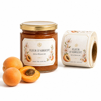 Étiquettes personnalisées pour bocaux alimentaires - Rouleaux d'autocollants en vinyle imperméables pour confiture d'abricot et emballage de bouteilles en verre
