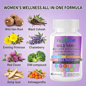 Capsule di Complesso Erboristico OEM Private Label con Igname Selvatico, Trifoglio Rosso, Cohosh Nero, Ginepro e Dong Quai per il Benessere Quotidiano delle Donne - Product Image 3