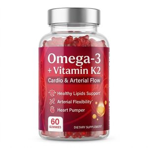 Integratore Alimentare Vegano <span class=keywords><strong>Senza</strong></span> <span class=keywords><strong>Glutine</strong></span> a Basso MOQ OEM Omega-3 Vitamina K2 MK7 in Gommose per Adulti, per il Flusso Cardiaco e Arterioso, a Base di Pectina - Product Image 1