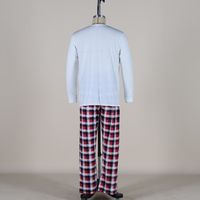 Ensemble pyjama de Noël familial, imprimé rennes, hauts à manches longues, pantalon à carreaux, vêtements de nuit pour adultes et enfants