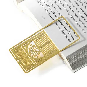 Wholesale Custom Decorative Etched Bookmark Manufacture Supplier Hollow Out Metal Paperclip Enamel Bookmark For Teacher Student