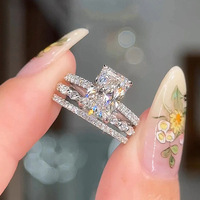 SPJ Directo de Fábrica Anillo de Plata de Ley 925 de Alta Calidad con Zirconia 5A Ultra Brillante, Set de Bandas Apilables de Lujo Minimalista para Mujer