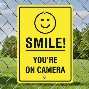High Quality Caution <strong>Sign</strong>-SMILE YOU'RE on <strong>CAMERA</strong>-Aluminum <strong>Warning</strong> <strong>Sign</strong>,customizable Size,support for Custom Patterns - Product Image 4