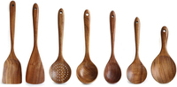 Ensemble d'ustensiles de cuisine en bois de teck antiadhésifs de qualité supérieure, 7 pièces, accessoires de cuisine pour la maison, outils de cuisson pour les voyages