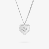 Collar Jietao de Acero Inoxidable Chapado en Oro de 18K con Corazón Grabado Personalizado, Borde de Circonitas, Espacio en Blanco para Escritura a Mano, Joyería para Mujer, Regalo de San Valentín