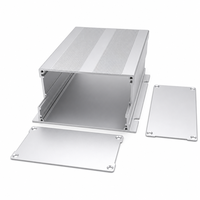 Boîtier de commande en aluminium extrudé 113*50*120mm IP54, hauteur 50mm, couvercle à ailettes, montage à bride argentée, pour alimentation électrique et instruments