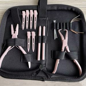 Kit de extensiones de cabello de microlinks de color rosa, alicates de extracción de extensiones de cabello, gancho de tracción de microcuentas y herramienta de bucle de microperlas - Product Image 2