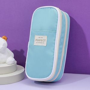 กล่องใส่เครื่องเขียนผ้าแคนวาสสำหรับเด็กชายและเด็กหญิง กล่องใส่ปากกา กระเป๋าจัดระเบียบ ใช้สำหรับวางบนโต๊ะและในลิ้นชัก เหมาะสำหรับใช้ในห้องนั่งเล่น - Product Image 5