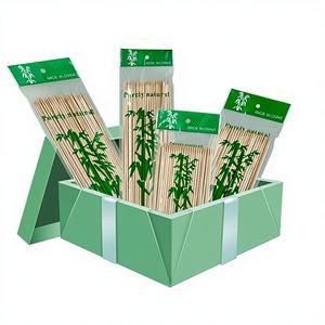 ไม้ไผ่สำหรับปิ้งย่างขายส่ง ลายสลักแบบจีนใหม่ แพ็คครอบครัว 100 ชิ้น พร้อมเชือกเสียบ ซอสเผ็ดร้อนสำหรับเค้กทอด - Product Image 1