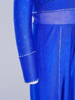Combinaisons de danse de louange pour filles, à manches longues, avec pantalon en maille à sequins et strass, coupe large et modeste, pour l'église, personnalisables