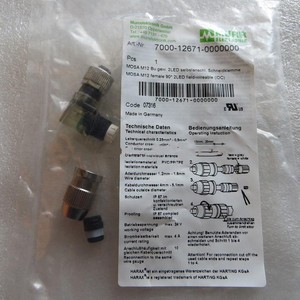 Murr Mosa M12 Connector 3 Pin 4 Hole Elbow With Led Indicator <b>Light</b> Field Wireable - Product Image 1