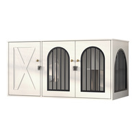 Villa pour chat d'intérieur en fer et bois massif, modulaire en trois sections, grand espace, cage pour animaux de compagnie en boîte, pour l'élevage et les soins.