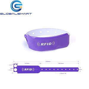 Phổ biến nước bằng chứng Vinyl dùng một lần ID dây đeo cổ tay 13.56Mhz 1K chip RFID Vòng đeo tay mềm PVC NFC dây đeo cổ tay - Product Image 5