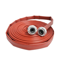 Tuyau d'incendie en caoutchouc nitrile/PVC de couleur rouge avec gaine tissée en polyester, raccords Storz en laiton/aluminium rouges durables, type Allemagne
