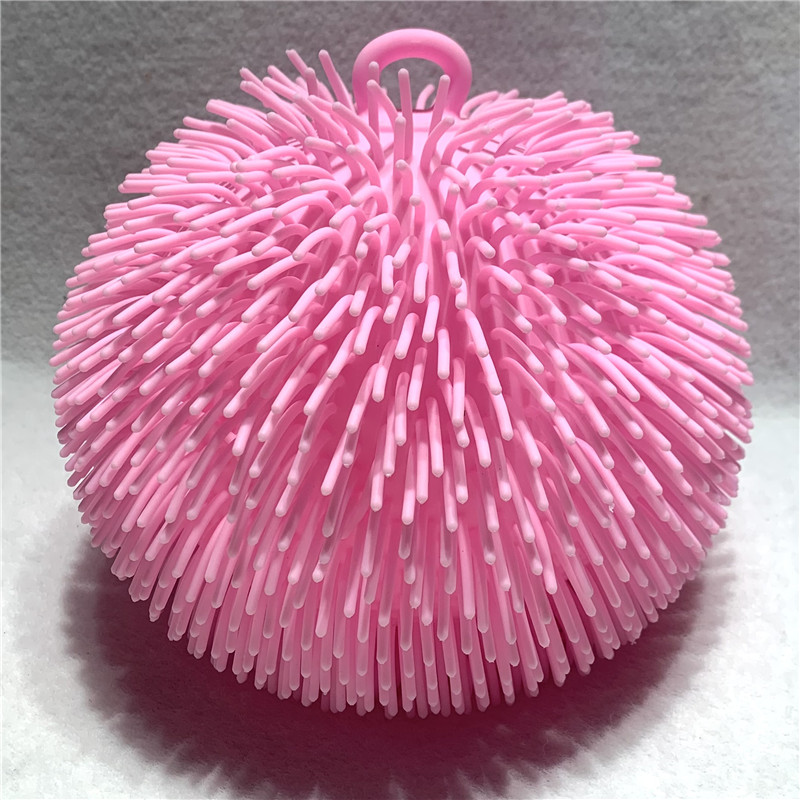 Custom 7-Inch Giant Puffer Inflatable Hairy Ball Toy with Big LED