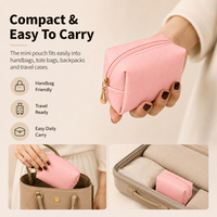 Pochette cosmétique mini en gros, trousse à maquillage portable avec fermeture éclair pour rouge à lèvres et monnaie, sac de voyage pour cosmétiques, personnalisable OEM ODM avec logo