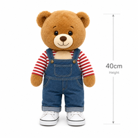Oso de peluche personalizado relleno de algodón PP personalizado con ropa y logotipos hechos de felpa larga
