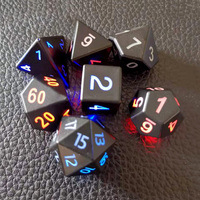 Nouveau jeu de 7 pièces haut de gamme, polyédriques Rpg Led 10Mm, dés vierges, jeu de société plus léger, dés électroniques avec dés