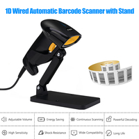Lecteur de codes-barres laser 1D et QR code 2D, machine de numérisation USB mains libres, vérificateur de prix avec état des stocks