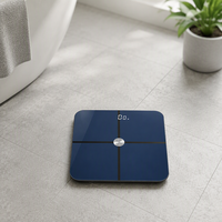 Balance connectée de précision 50g certifiée CE RoHS FDA, rechargeable par USB, avec logo personnalisé, couleur bleu foncé
