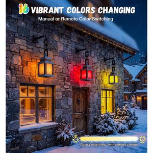 Pixelated Lantern <b>Night</b> <b>Light</b> 2-Pack RGB Color Changing Rechargeable Wall Mount With Remote Control For Kids Room Decor - Product Image 3